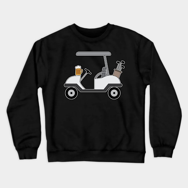 Golf Cart and Beer Crewneck Sweatshirt by c1337s